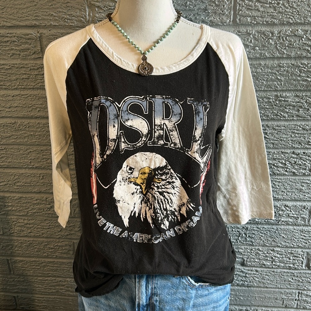 Ralph Lauren Denim & Supply Eagle Graphic Raglan Tee
